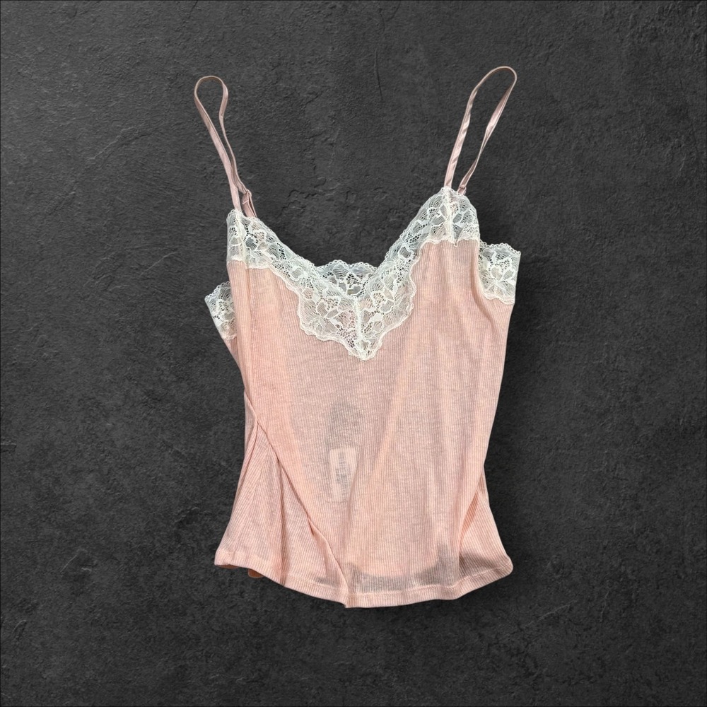 NWT SKIMS Sheer‎ Cotton Lace Cami Short Sleep Set Top Only Villa M